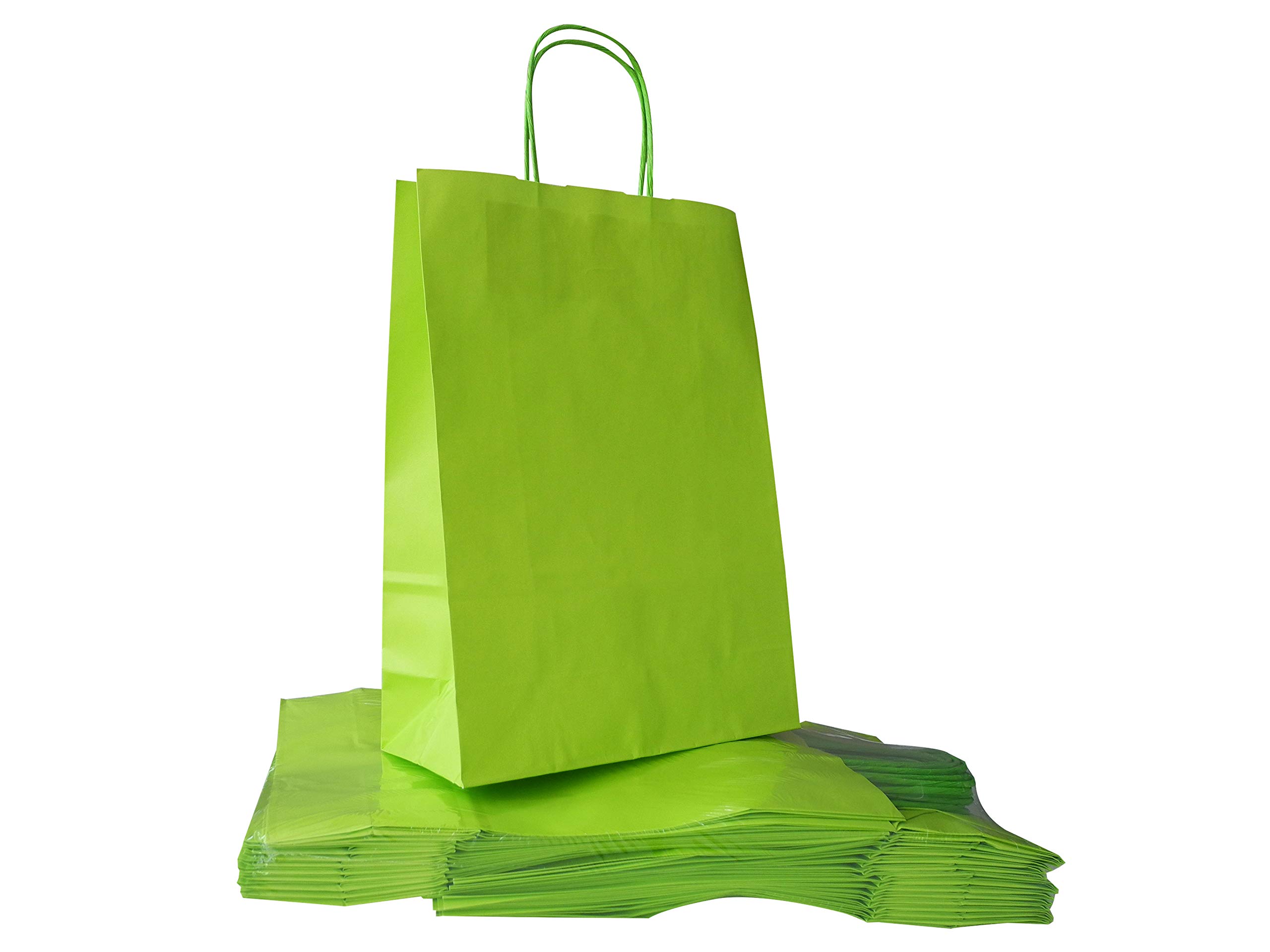 Carte Dozio - Shopper in Kraft color Verde Acido, maniglia ritorta, f.to 23+10x32, cf 25 pz