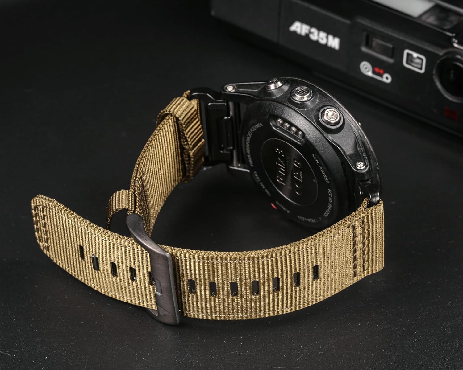 HEMSUT Premium Nylon Watch Band for Garmin Quick Fit Watch - 20/22/26mm, Glossy Durable Non-Taper Strap with Tang Buckle Military Strap for Fenix Forerunner Approach MARQ Epix Tactix Quatix D2 Series