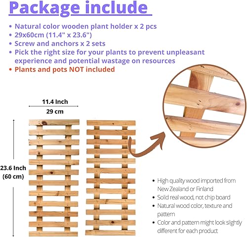 Miniatura 3 de ShopLaLa Paquete - Macetas de metal de 4 pulgadas  2 soportes para macetas de madera jardín vertical de pared interior sistema vertical de jardín de