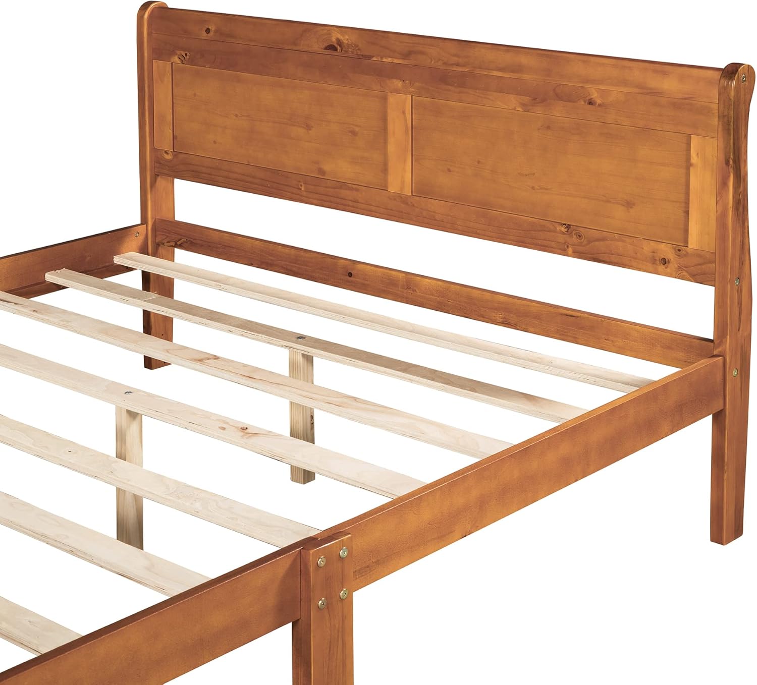 LUMISOL Queen Size Wood Platform Bed with Headboard and Footboard, Platform Bed Wooden Slat Support, Farmhouse Bed Frame Queen Size (Oak)
