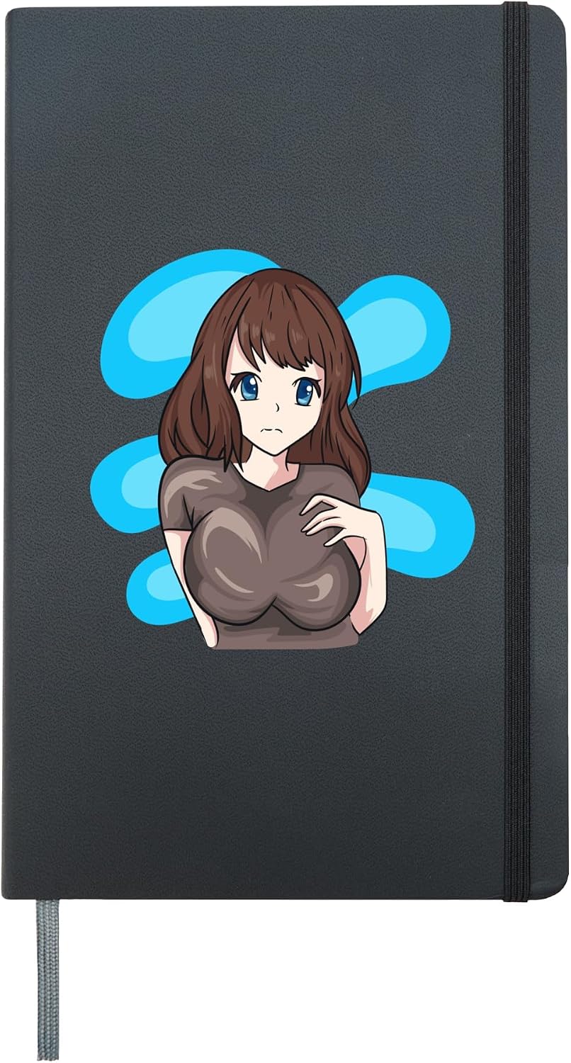 Anime Otaku Girl - Japan Culture Art - Aesthetic Hardcover Journal, Black