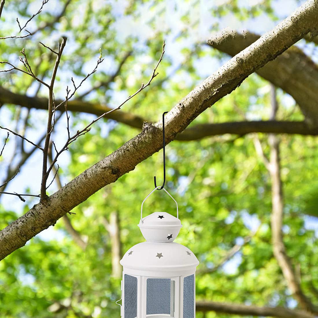 8 Pezzi Gancio da giardino,ganci per recinzione in vinile,ganci per patio,per Interno ed esterno piante e fioriere,campanelli eolici,mangiatoie per uccelli,decorazioni da giardino(Nero)
