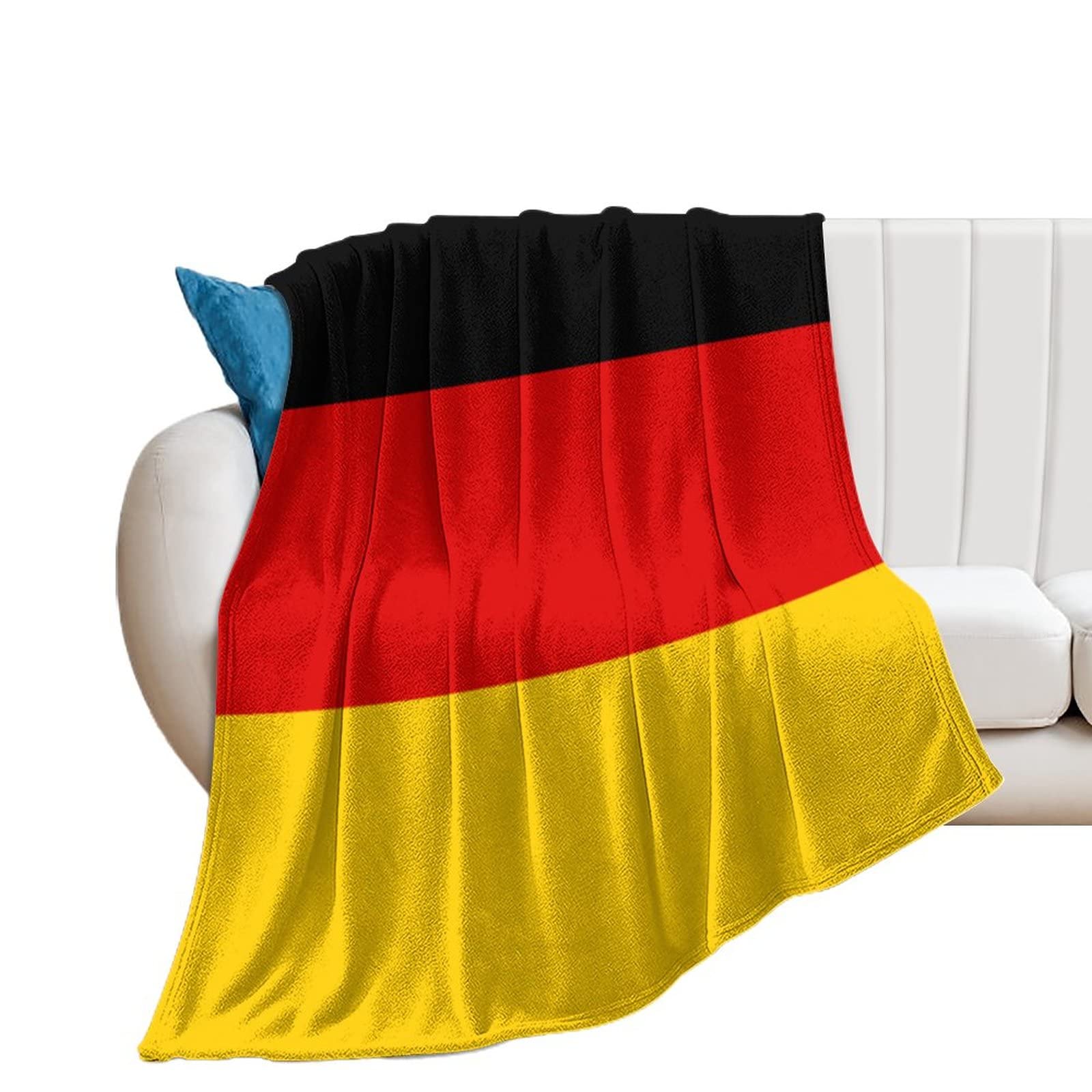 Thicken Throw Blankets Germany Flag Throw Blankets National Flags Flannel Fleece Blankets for Bed Couch Sofa Chair, Microfiber Warm Cozy Fuzzy Plush Super Soft Blanket for Hot Sleepers 60"x80"