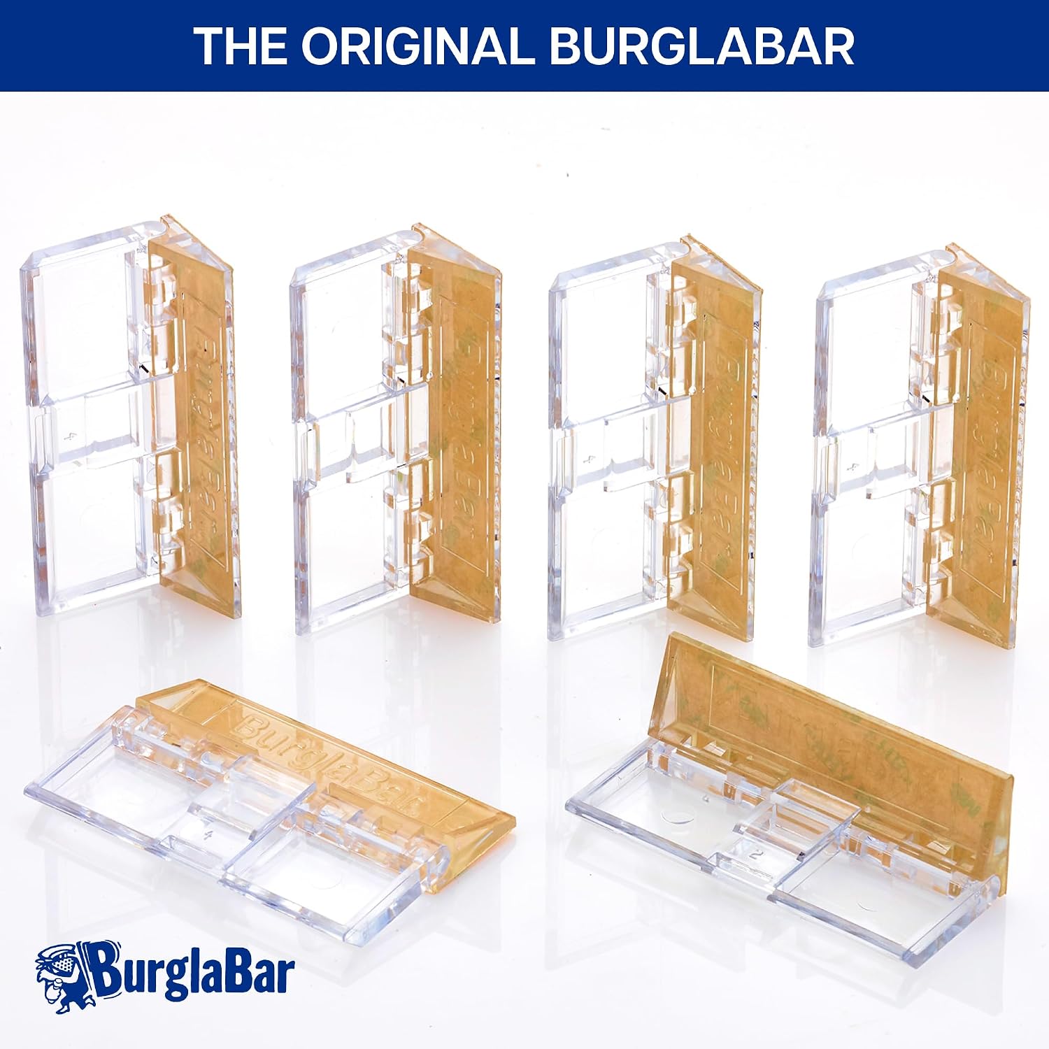Burglabar 6 Pack for Sliding Door Locks for Sliding Glass Doors & Windows, Child Proof