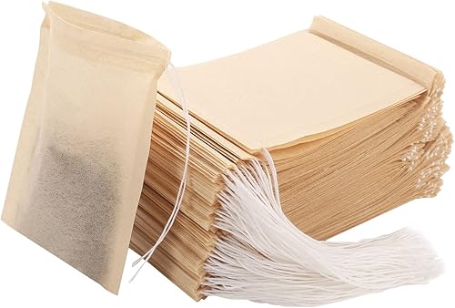 Miniatura 8 de 200 bolsas de té de hojas sueltas, bolsas de filtro de té desechables con cordón, bolsas de té sin blanquear para té y café sueltos (3.54 x 2.75