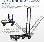 Chariot à main pliant KEDSUM 550 LBS avec 6 roues (2 avec frein), chariot dolly pliable avec roues, chariot en acier renforcé épaissi pour un déménagement facile, sans assemblage, avec 1 sangle de maintien