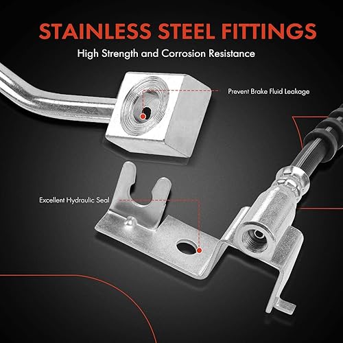 Miniatura 4 de A-Premium Manguera hidráulica de freno del acompañante compatible con modelos seleccionados Dodge y Chrysler - Neon 2003-2005, PT Cruiser 2001-2010,