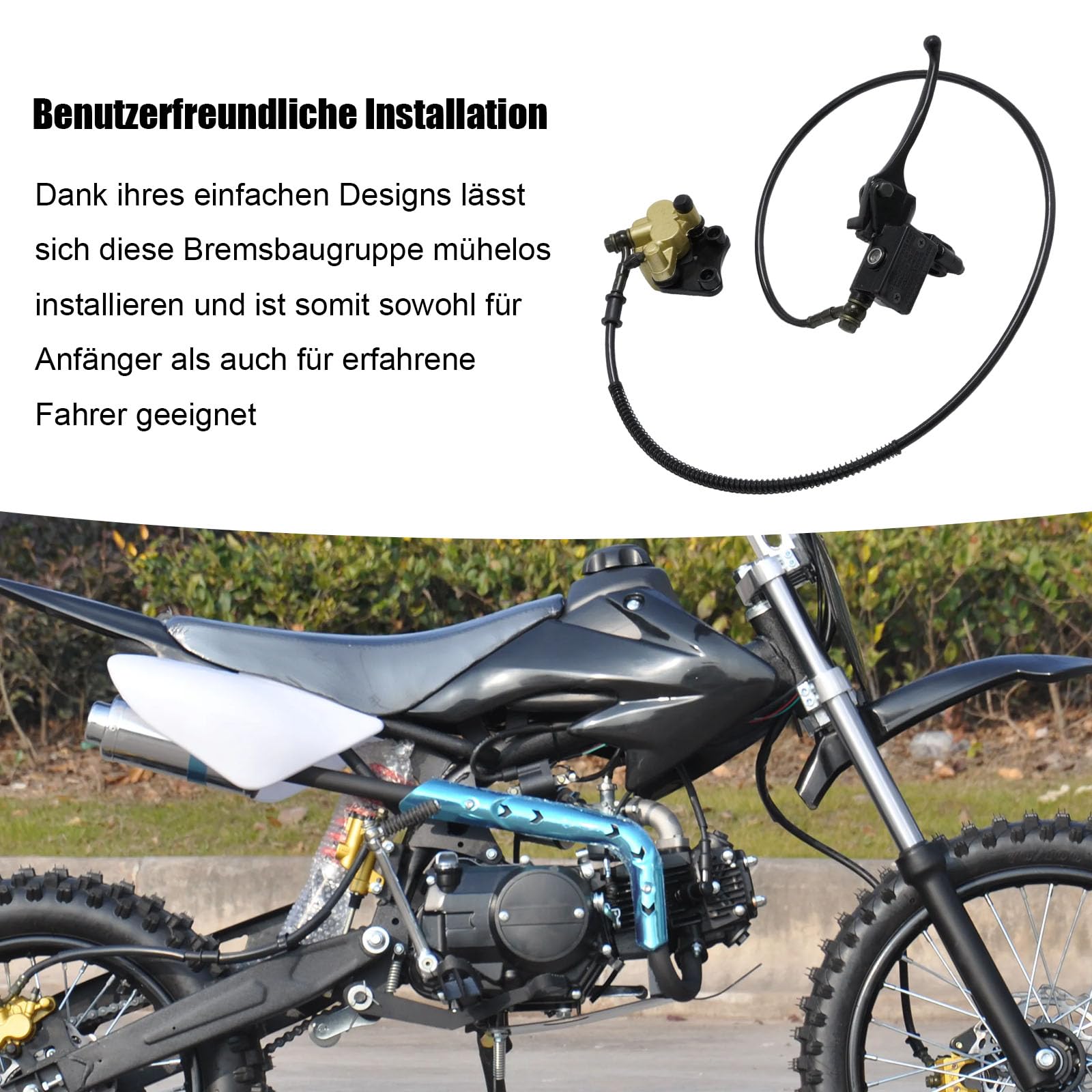Vordere Scheibenbremse Hauptbremszylinder Bremssattel Mit Bremsbelägen Ersatz Für 50cc-150cc Dirtbike Pitbike