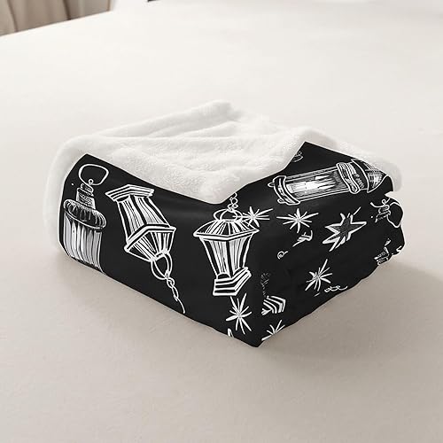 Miniatura 5 de Manfei Manta negra de moda con estampado de mariposas para sofá, manta de cama en blanco y negro para decoración de habitación de niños y niñas,