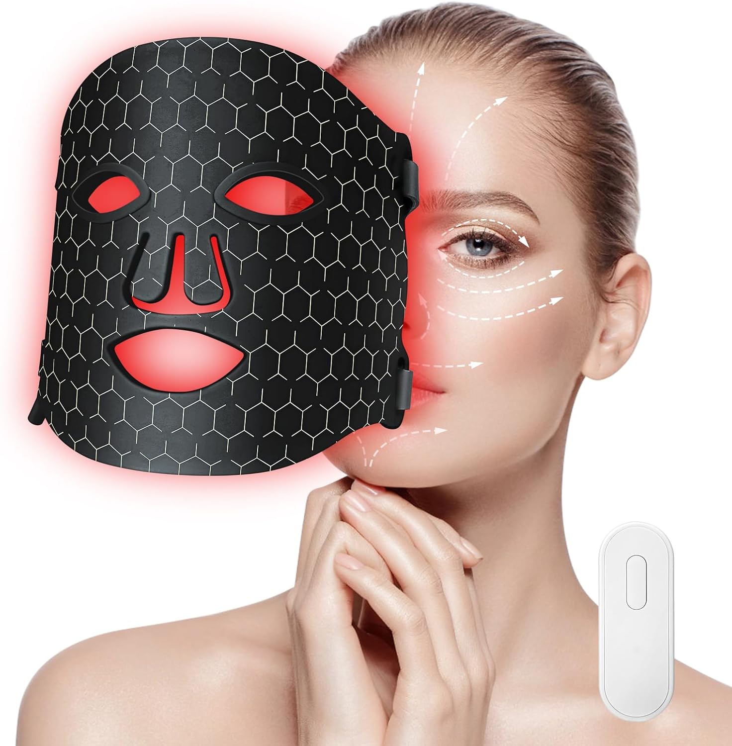 Red Light Therapy for Face, Led Face Mask Light Therapy, Infrared Red Light Therapy Mask for at Home Face Masks Skincare