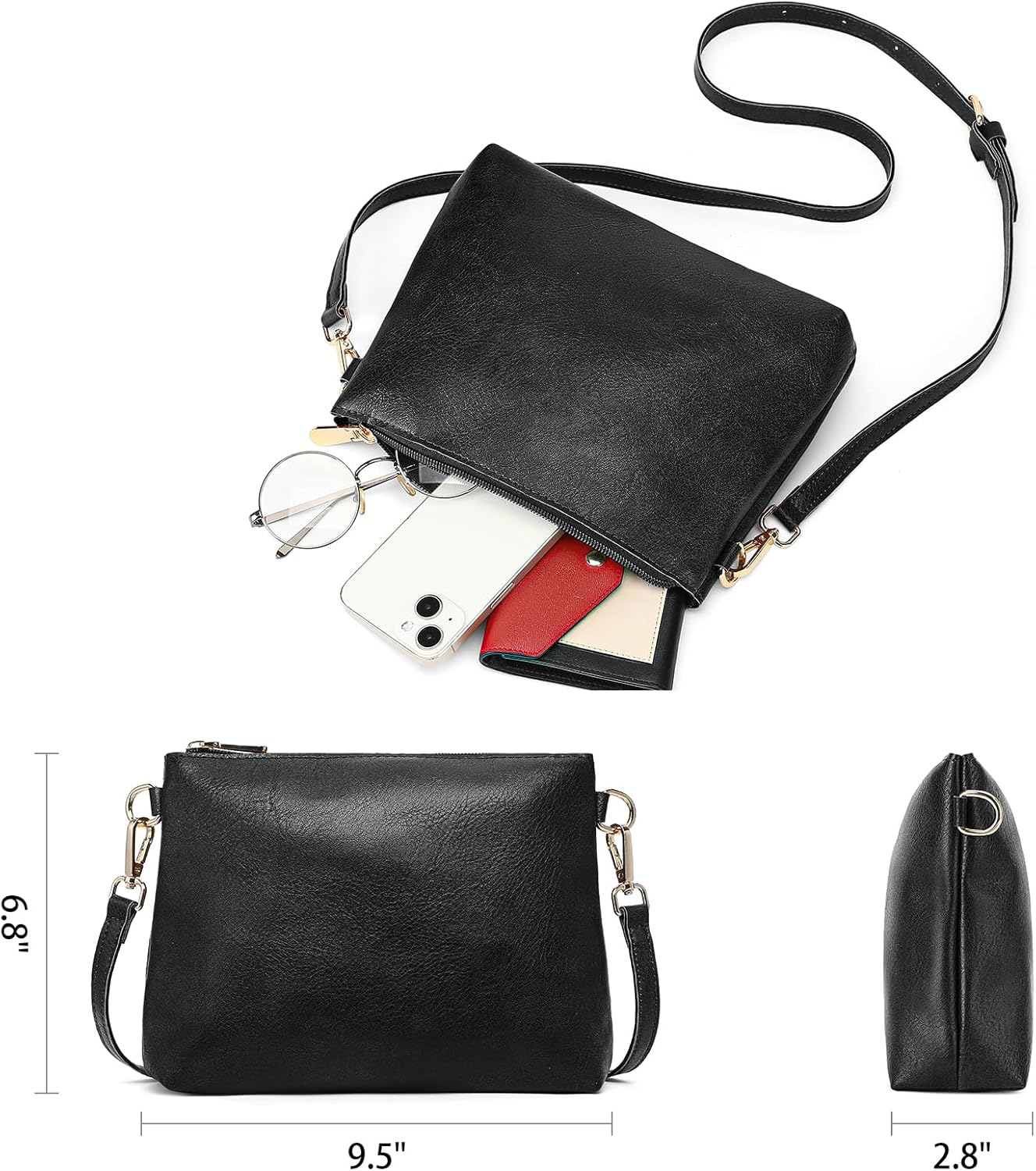 SENDEFN Leather Tote Bag for Women Work Shoulder Bag Large Top Handle Handbags and Ladies Travel Purse with Zipper Pocket - Image 5