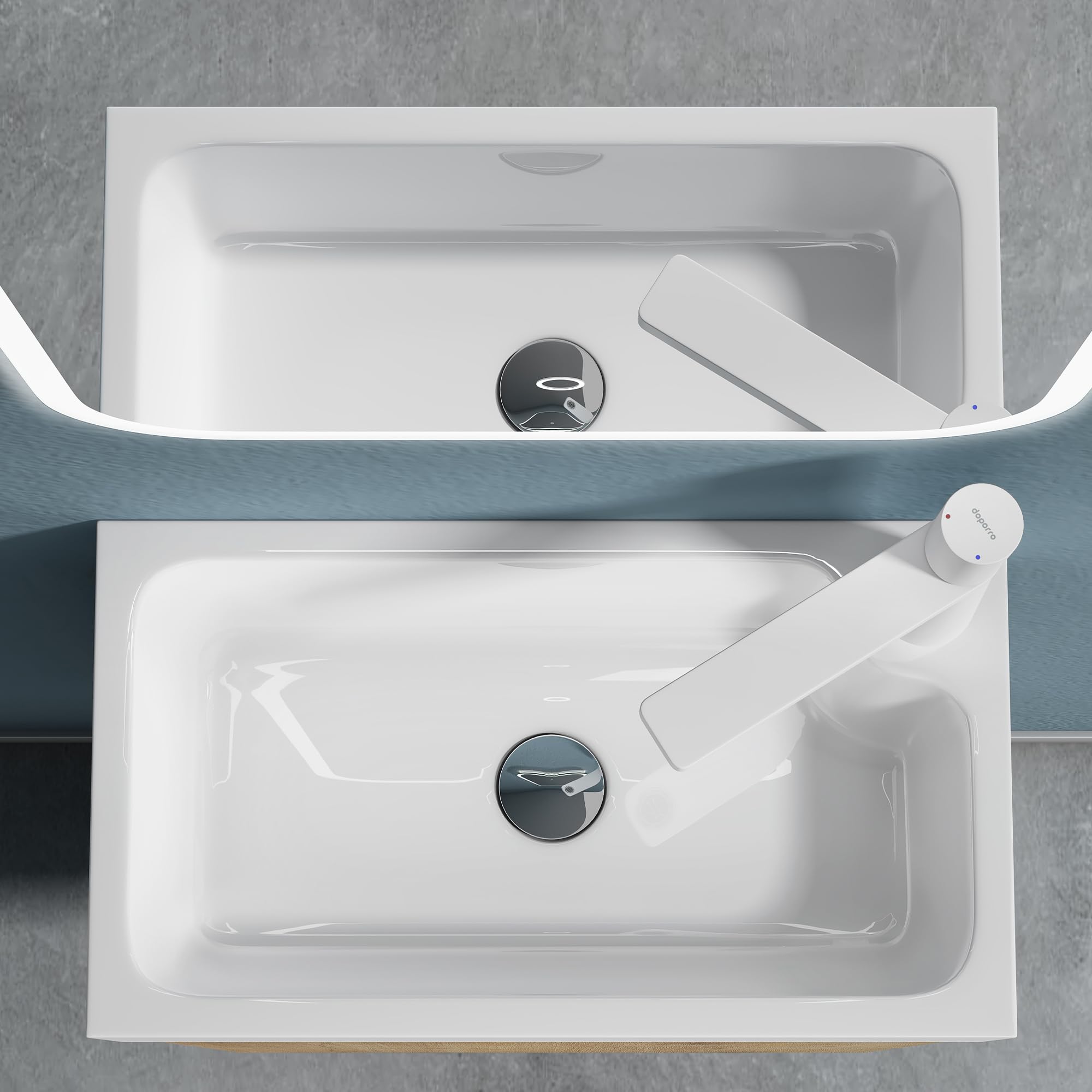 doporro Mobile Bagno Sospeso con Lavabo Set di Mobili da Bagno, Mobile Sottolavabo per WC Ospiti 46x26x63cm Marrone chiaro, Pisa02