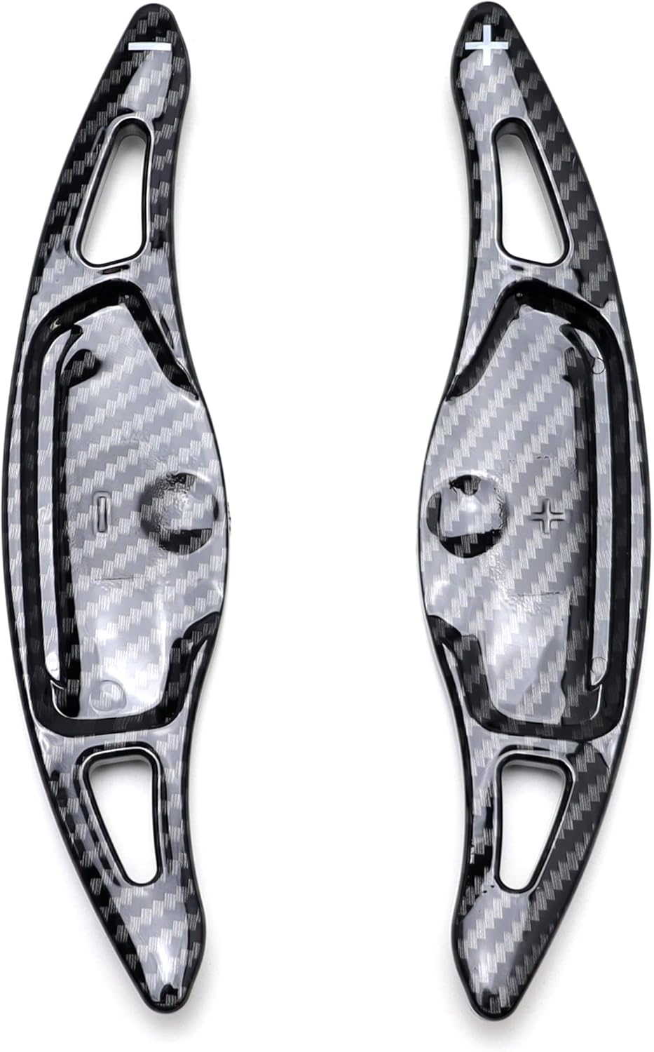 iJDMTOY Twill-Weave Carbon Fiber Pattern/Style Larger Paddle Shifter Extensions Compatible with Kia 2018-2023 Stinger K8