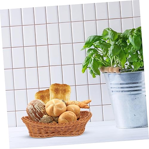 Miniatura 2 de MAGICLULU Cesta tejida de 3 piezas para regalo, juguetes para pan, cesta de pan tejida para fiesta, canasta de mimbre, cesta de frutas para fiesta,