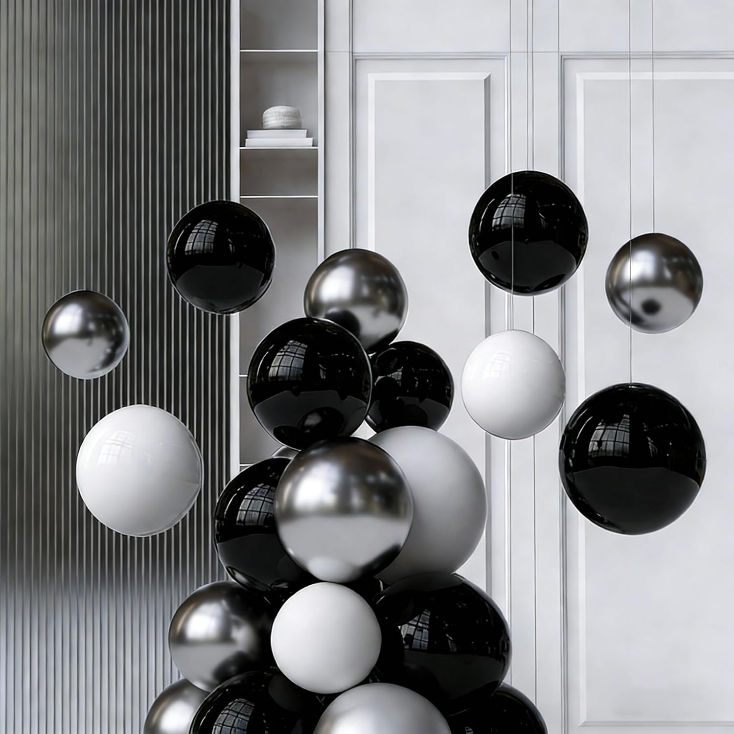 1 Pcs Gazing Ball, Stainless Steel Garden Mirror Globe, Polished Ornament Sphere, Hollow Floating Reflective Hemisphere, Home Outdoor Pond, Black(Size:14.96 in/38 cm)