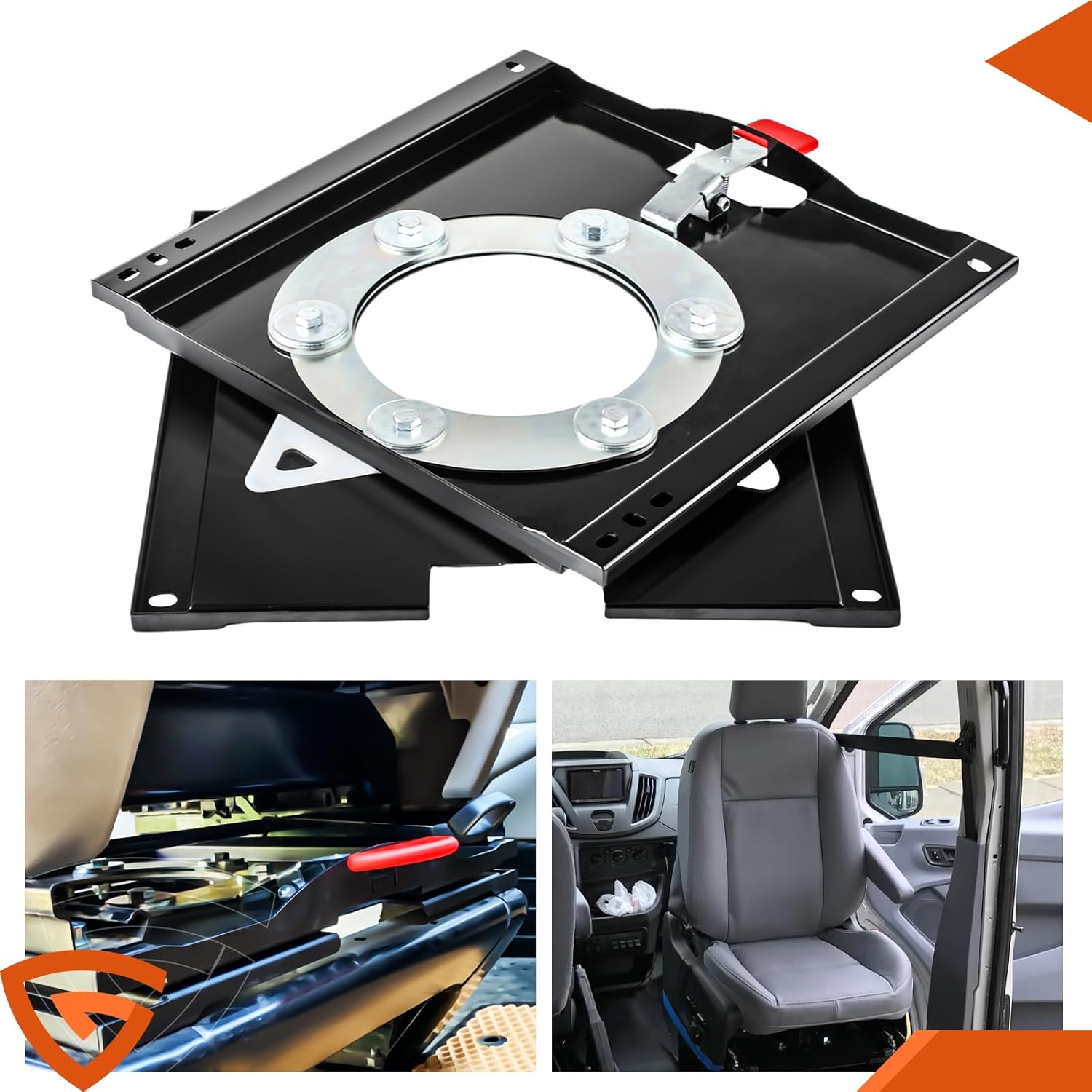 Seat Base 360° Rotation Motorhome Seat Swivel Base Mount Plate Fit for Ram ProMaster 2007-2024 (Right Passenger Drive Side Seat Swivel)