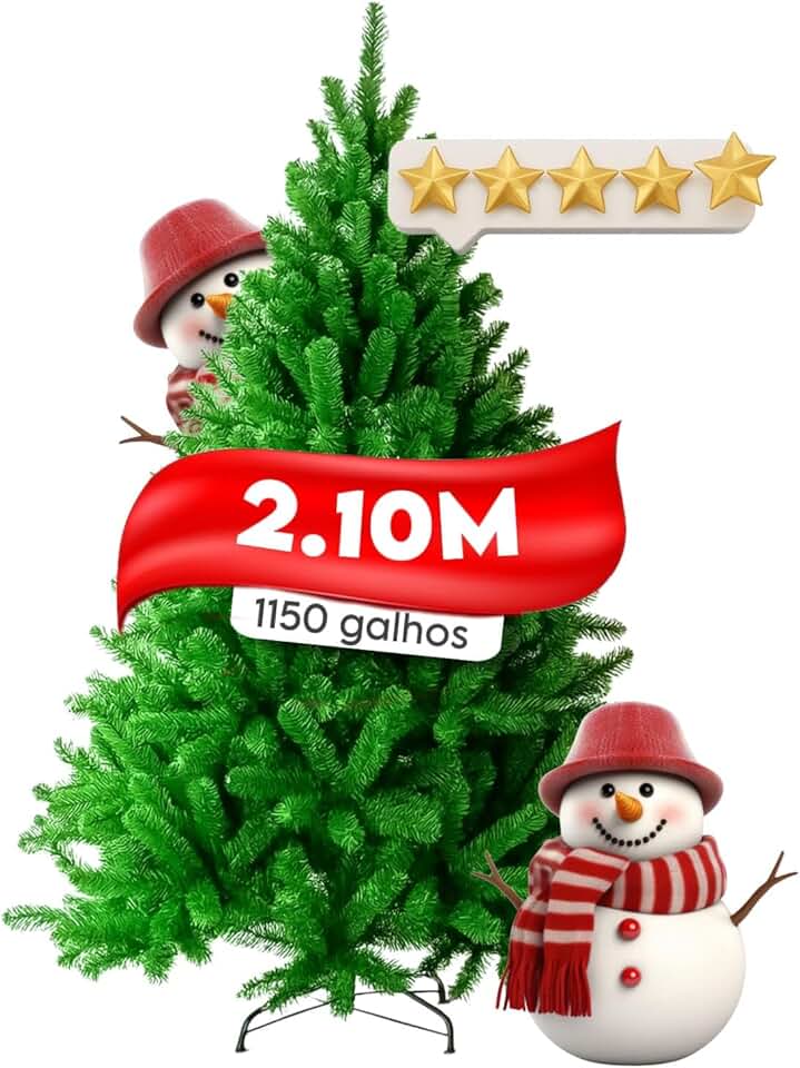 Arvore Natal Premium Luxo Grande 210cm 1150 Galhos Pinheiro