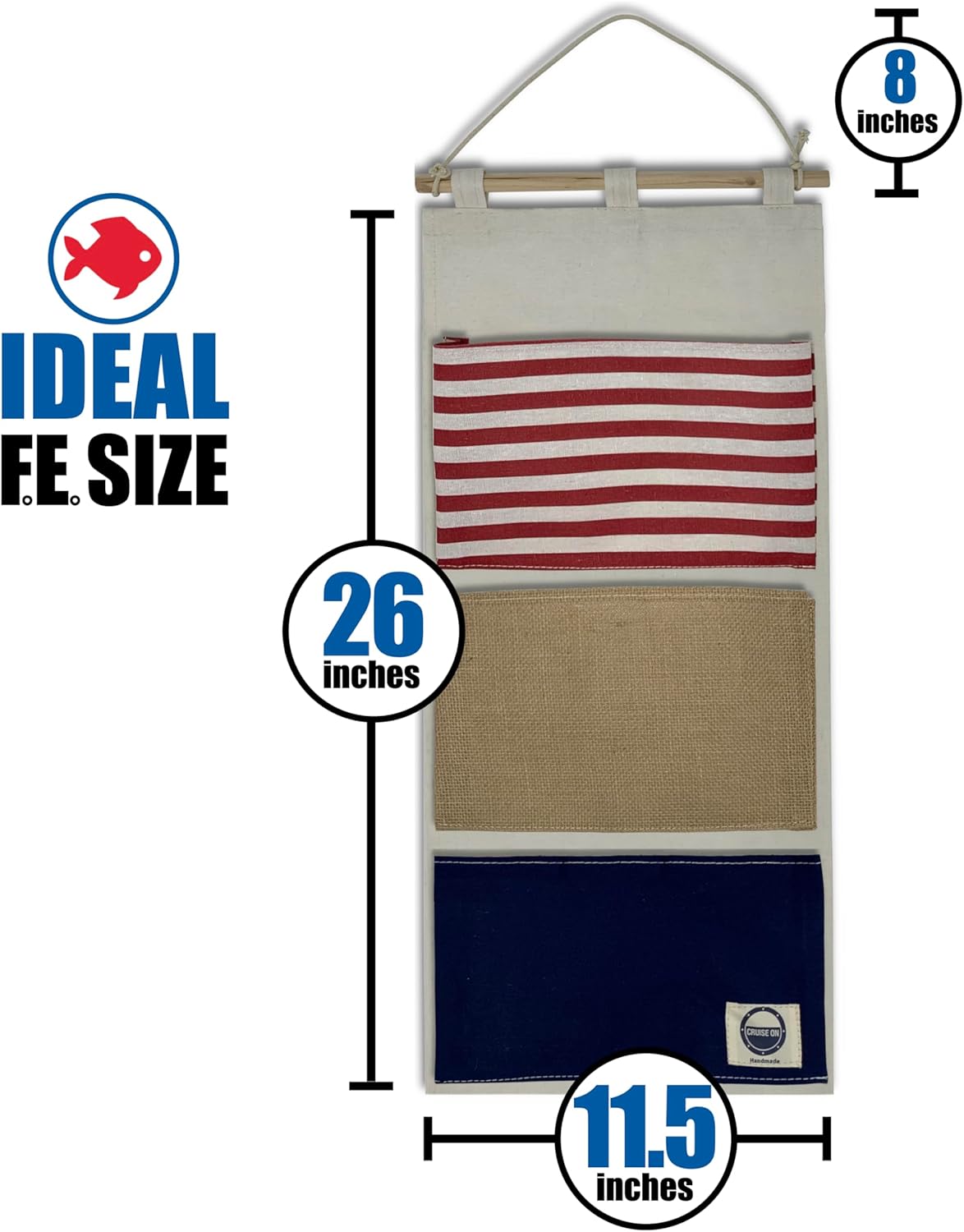 Cruise On Fish Extender Disney Cruise Gifts, 3-Pocket Hanging Organizer with Pockets, Fish Extender Hanger Fits Cabin Door, Ideal for Disney Cruise Line 2026 & 2027 - Image 7