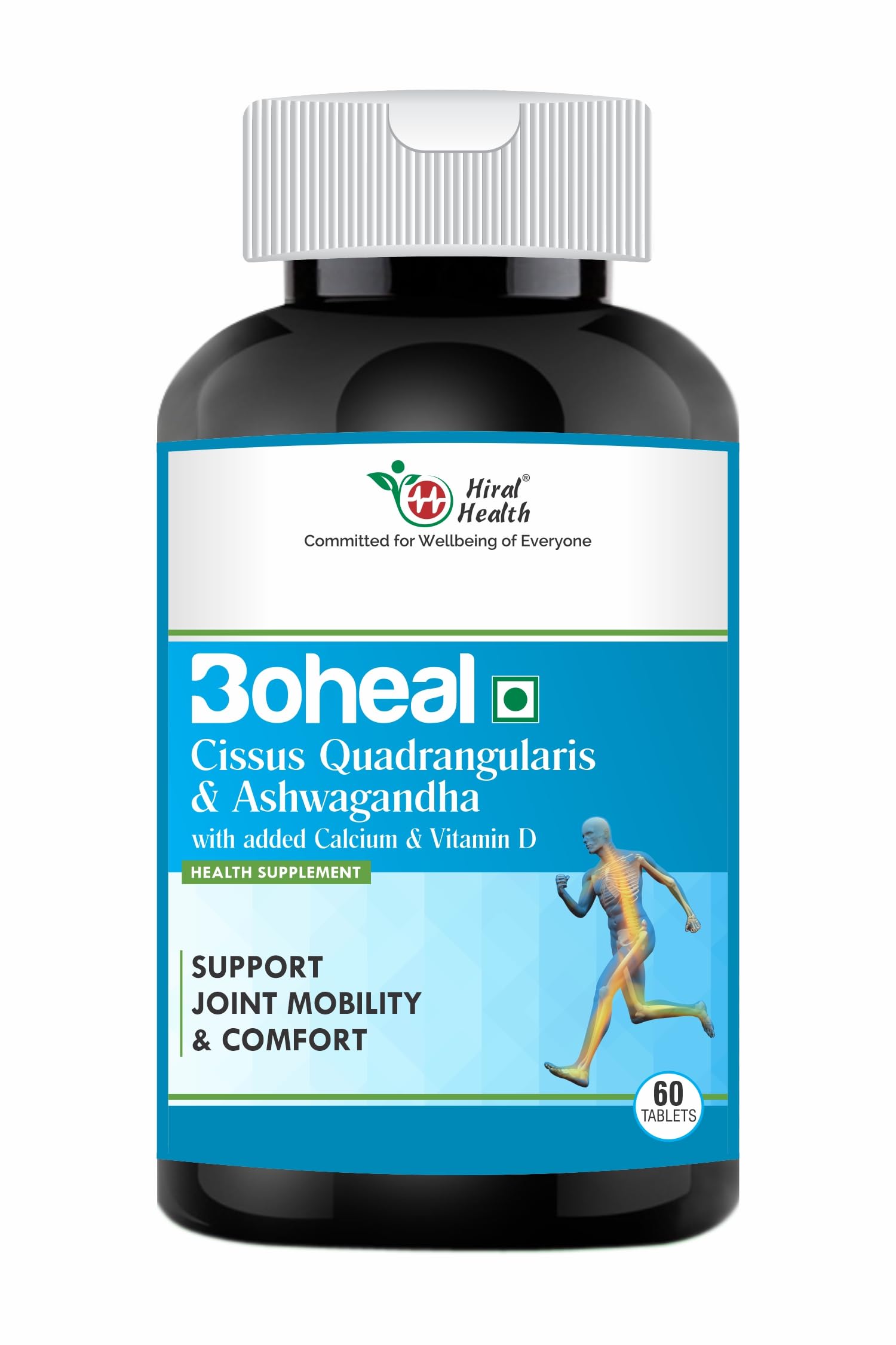 Hiral Healths Boheal Tablets - Joint Support Supplement with Calcium, Vitamin D, Ashwagandha & Hadjod - Faster Healing of bones, Joint Lubrication - Ideal for Weak Bones- Pack of 2-120 Tablets (B08L9F2M8Y) Amazon Price History, Amazon Price Tracker
