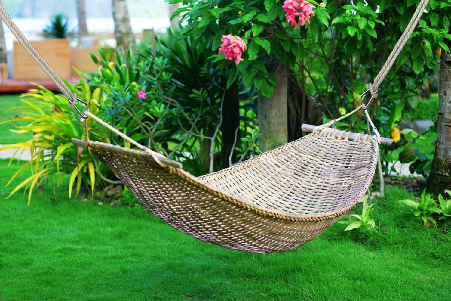 A AIFAMY Terylene Tree Swing Rope Hammock Hanging Straps, 9.8ft with Carabiner Hooks for Replacement, Adjustment or Extension