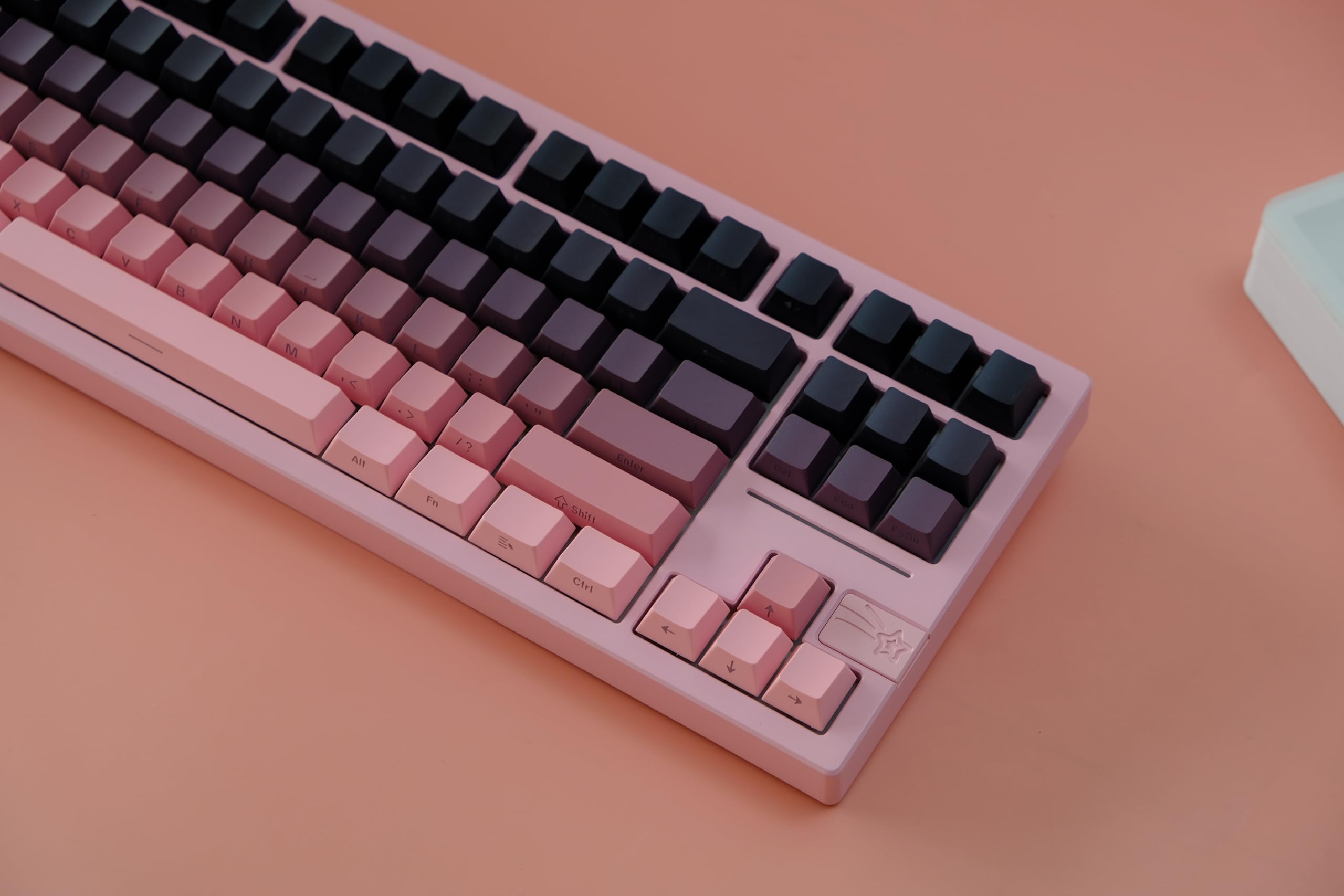 Teclado mecánico de diseño 61/68/75/84/87/96/98/100/104/108 (rosa degradado) 9