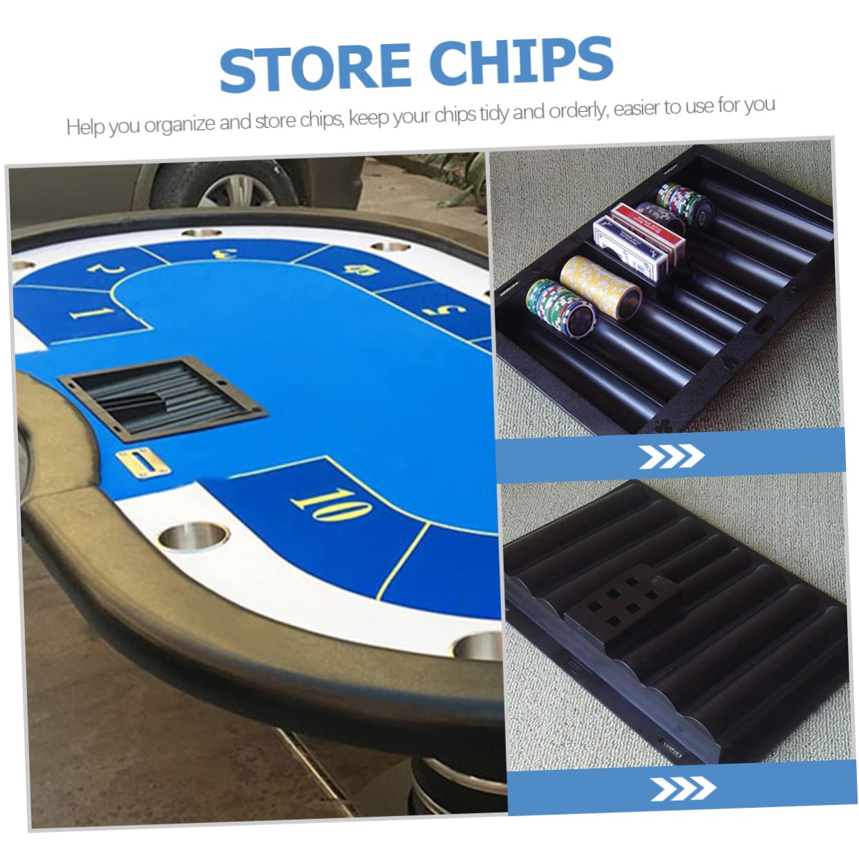MOLUCKFU Elegant Poker Chip Tabletop Tray Poker Chip Table Holder for Poker Chip Storage