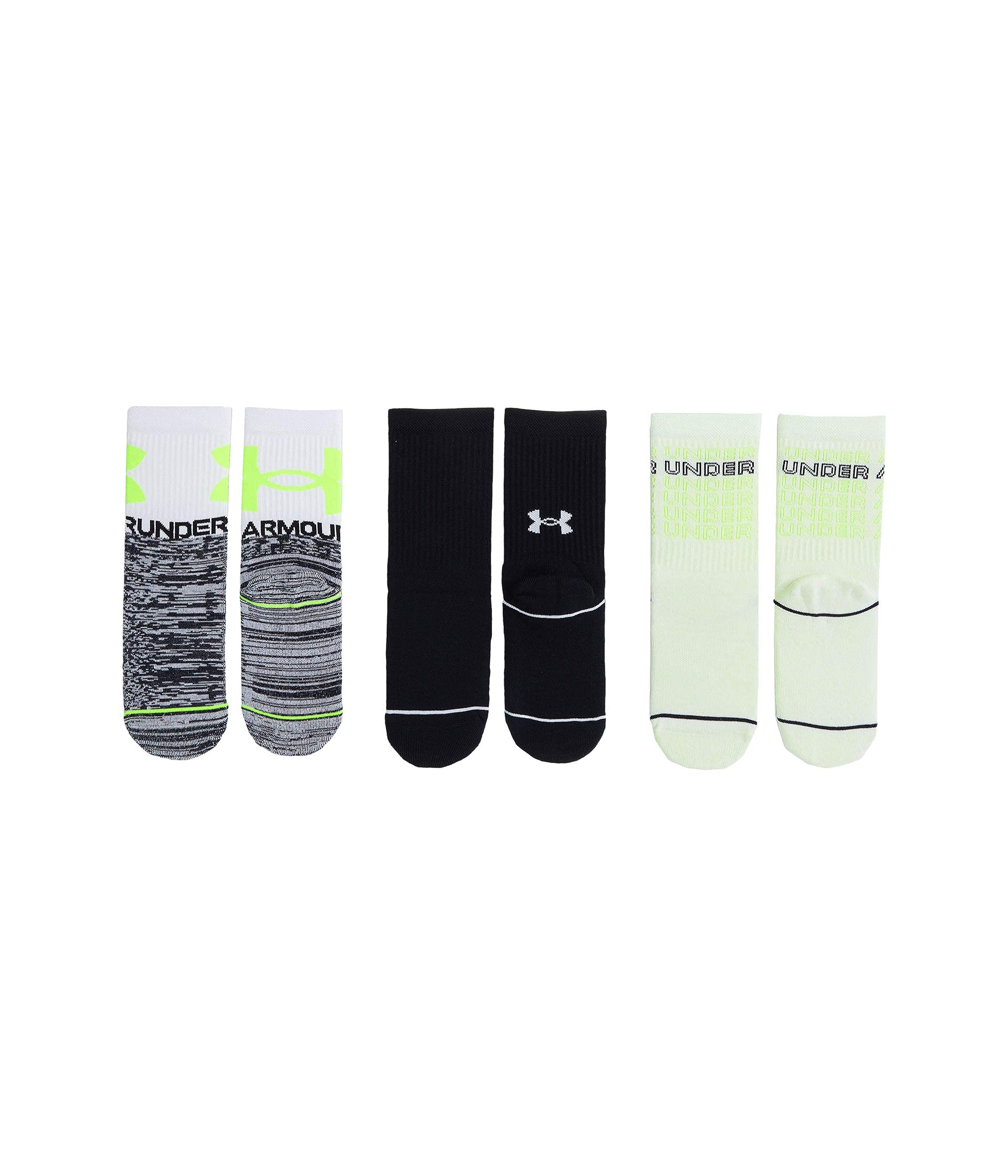 Under Armour Youth Phenom Crew Socks, 3-Pairs