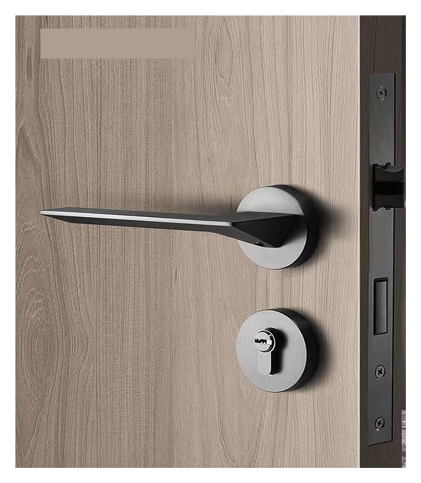 SJLOYNWQ Room Door Handle Split Lock Bedroom Hardware(Gun Gray)