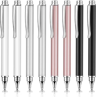 8 Pieces Capacitive Stylus Pens for Touch Screen, Universal Disc Fine Point Stylus Pens for Most Touch Screen Smart Devices, 4 Colors