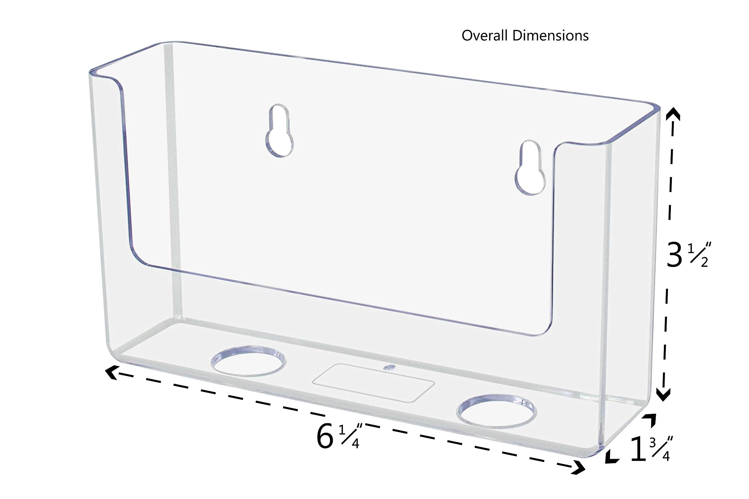 Marketing Holders 12 Pack Postcard Holder 6 Inch Wide Wall Mount or Tabletop Index Card Display Clear Acrylic Literature Organizer Rack Single Pocket for Offices Retail Stores and Tradeshows