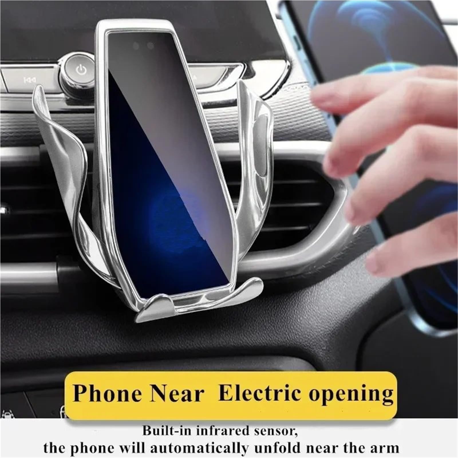 Soporte Movil Coche Supporto per Telefono Cellulare Caricatore Wireless Supporto per Auto Staffa di Navigazione Supporto GPS 360 Supporto per Auto Porta Smartphone