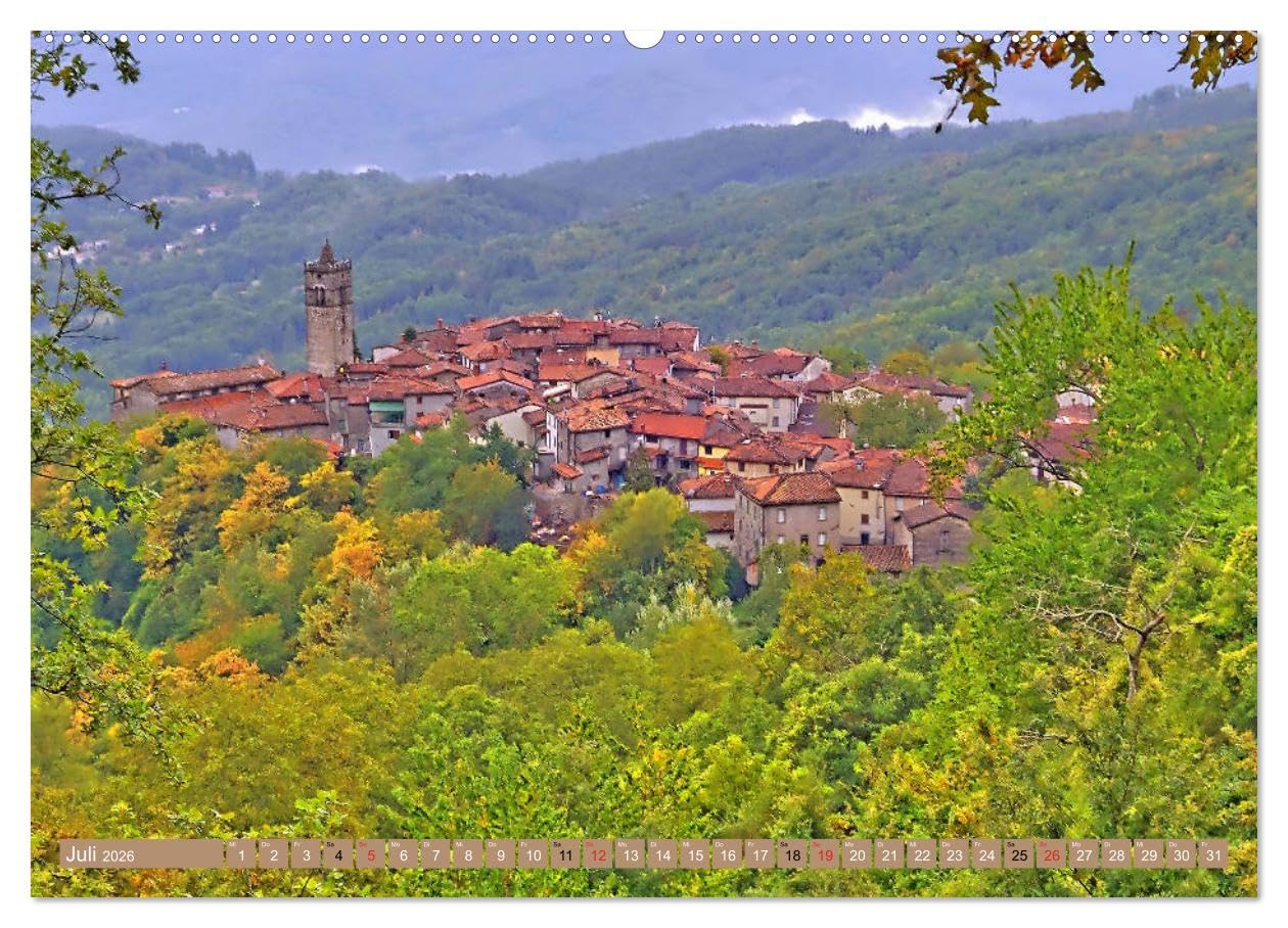 Garfagnana, Impressionen aus dem Norden der Toskana (hochwertiger Premium Wandkalender 2026 DIN A2 quer), Kunstdruck in Hochglanz: Zauberhafte Schönheit der Nord-Toskana (CALVENDO Orte)