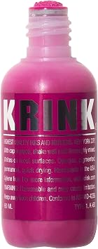 Krink K-60 Pink Paint Marker - Vibrant and Opaque Fine Art Graffiti Markers for Canvas Metal Glass Paper and More - Alcohol-Based Permanent Graffiti Mop Krink Paint Marker for Lasting Tags