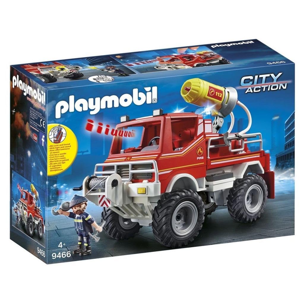 PLAYMOBIL City Action 9466 Feuerwehr-Truck mit Licht- und Soundeffekten, Ab 4 Jahren