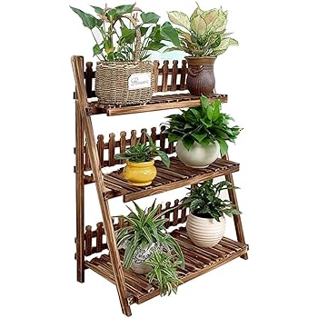 3 Tier Leiter Blumenregale Holz Pflanzenregal Dekorative Blumenregal