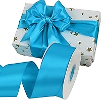 Vista 221 de Cinta de satén rosa polvoriento de doble cara, 3/8 pulgadas x 50 yardas, cintas de poliéster rosa polvoriento para envolver regalos, cinta de tela