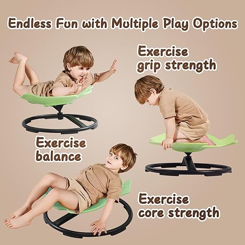 Miniatura 6 de Silla giratoria sensorial para niños con autismo y TDAH, silla giratoria para uso en interiores y exteriores, juguetes para sentarse y girar, sillas