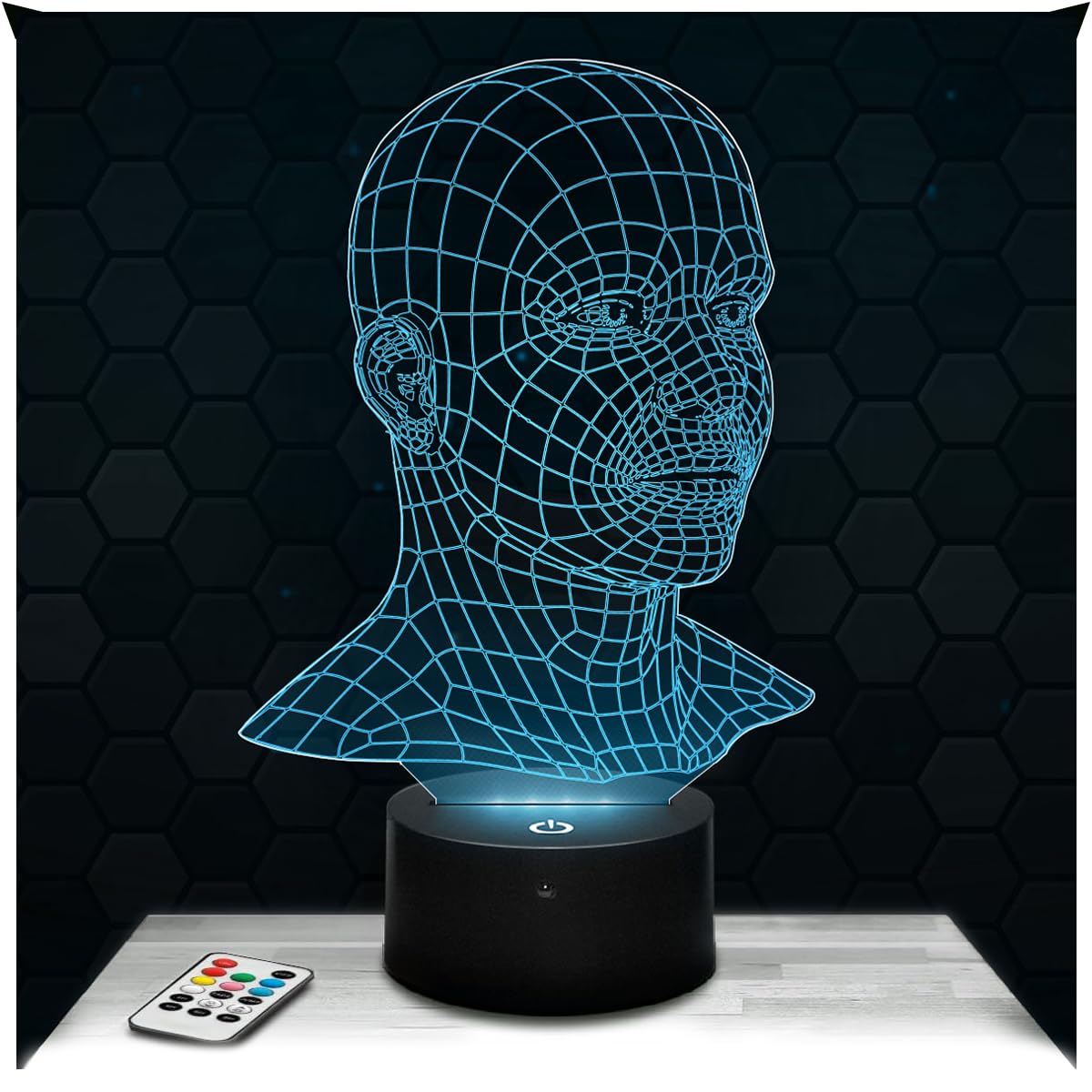 Lampephoto.fr - Face 3D LED Illusion Night Light, Christmas Birthday Gift idea for Boys and Girls Children's or Adult Bedroom Night Light, Gifts Merchandising, Led Bedside Lamp
