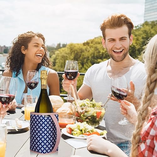 Miniatura 6 de WK IEASON Fundas enfriadoras de vino estándar, funda aislante de champán portátil, cubierta enfriadora de cerveza, mantiene el vino y el champán