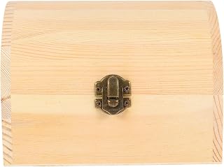 Wood Box Jewelry Box DIY Craft Storage Treasure Chest Toy Case Decorative Graffiti Paint Your Own Box with Locking Clasp for DIY lovers and Home Storage
