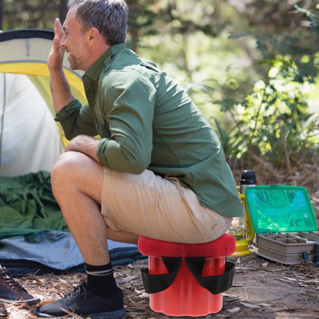 HANABASS Outdoor Chairs Korean Gardening Hip Attached Work Seat Farming Cushion Hip Chair Garden Stool with Strap for Gardening Working Outdoor Fishing Outdoor Chair