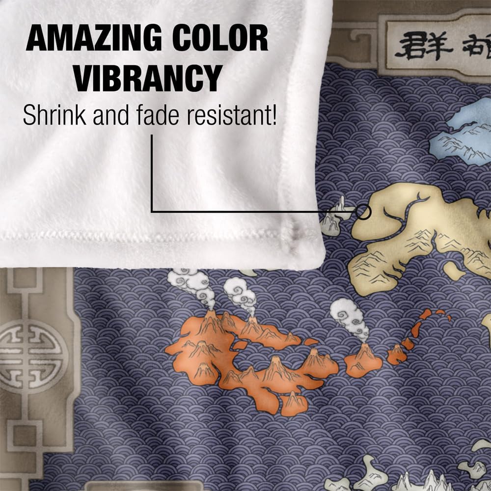 Avatar The Last Airbender Blanket, 60"x80" Map Silky Touch Super Soft Throw Blanket