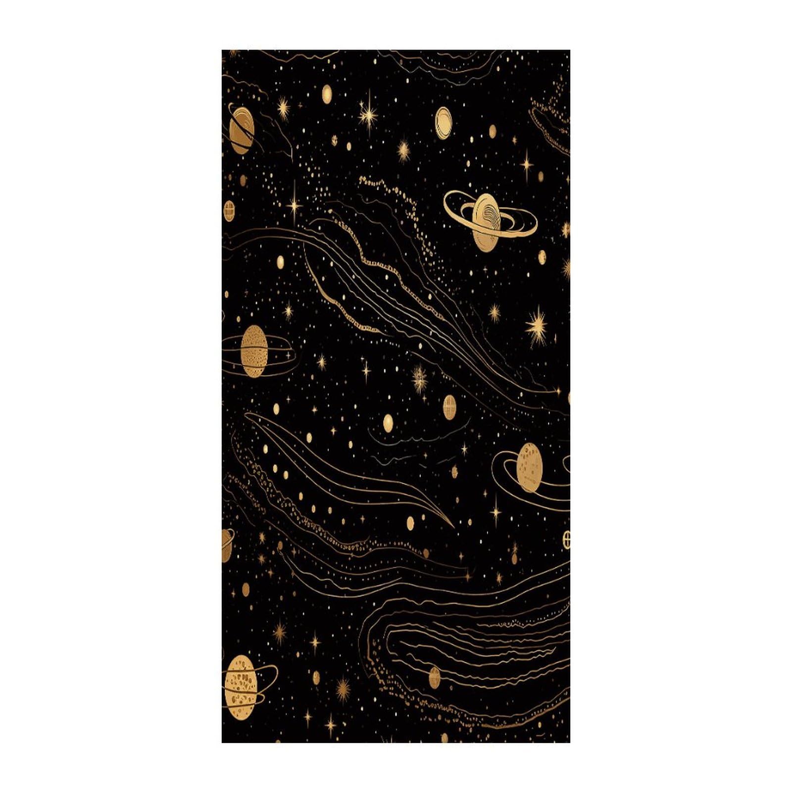 Fekiloot Style Gold And Silver Space Themed Door Curtain Room Divider Curtains