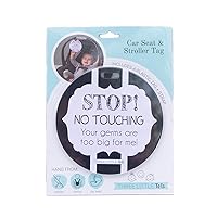 Vista 6 de Three Little Tots Paquete de dos señales de asiento de coche y cochecito de bebé en blanco y negro sin tocar - Seguridad probada por CPSIA