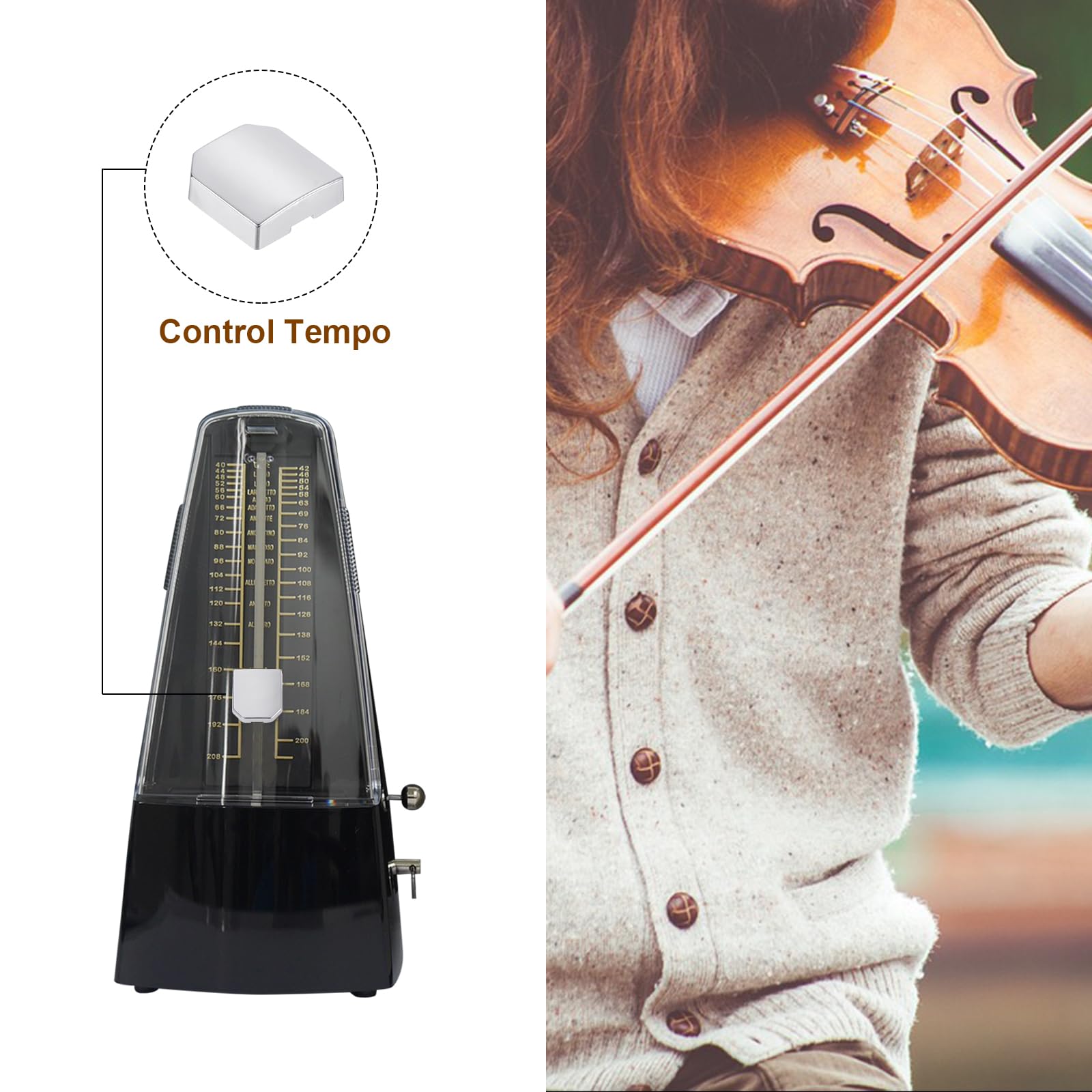 MECCANIXITY Metrónomo - Péndulo deslizante de péndulo para metrónomo de 1,8 x 1,7 x 0,5 cm, accesorios de instrumentos musicales para piano, guitarra, violín (plata)