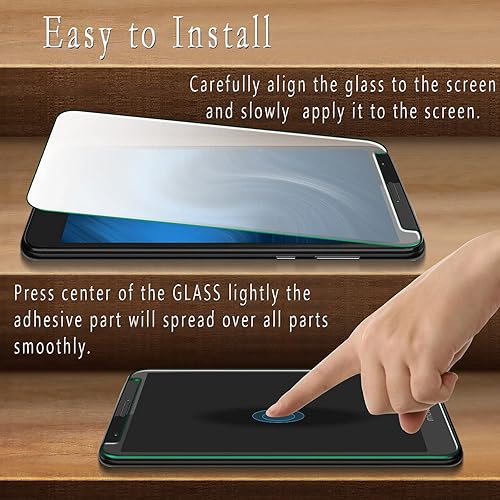 Miniatura 4 de HPTech Paquete de 2 protectores de pantalla de vidrio templado para Motorola Moto E6, fácil de instalar, sin burbujas, dureza 9H