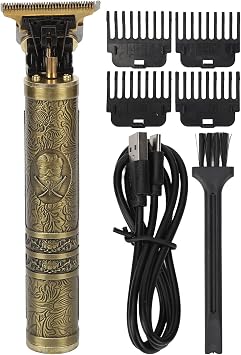 ZJchao Hair Trimmer, Mens Hair Clippers Vintage Golden Engraved Electric Hair Trimmers Compact Professional Hair Clipper Beard Trimmer for Men Haircut Grooming Kit for Barber Salon Home