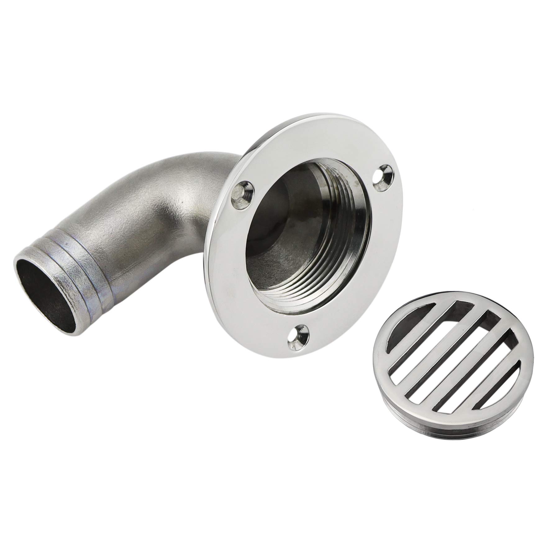 NRC&XRC Edelstahl 316 Marine Deck Abfluss Boot Deck Abfluss 38 mm oder 32 mm 90 Grad Boden Deck Abflussbecher mit Schrauben