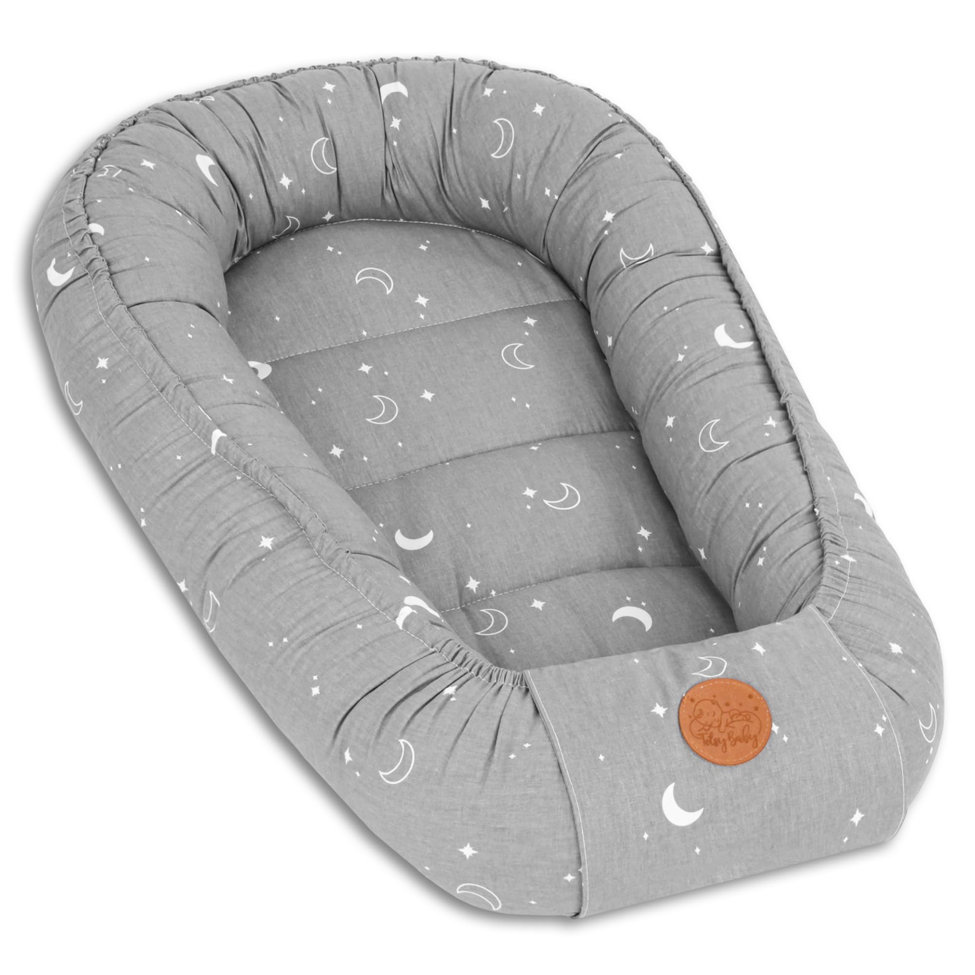 Babynest babynestchen neugeborene 90 x 50 cm baby nestchen tragbar nest für bett kinder kuschelnest coccon für Jungen und Mädchen Monde