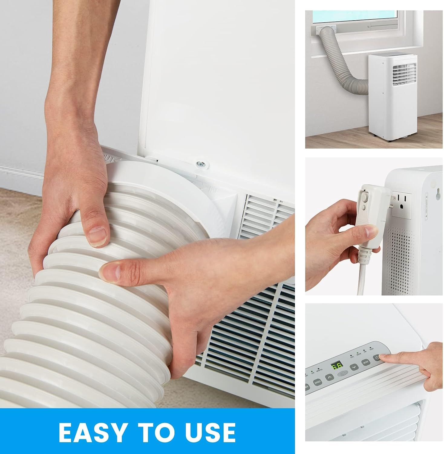 DORTALA Portable Air Conditioner 10000 BTU, 3-in-1 Personal AC Cooling Unit with Dehumidifier, 24H Timer, Remote Control, Window Kit & Wheels, Standing AC for Bedroom, Dorm, Cools up to 280 Sq. Ft